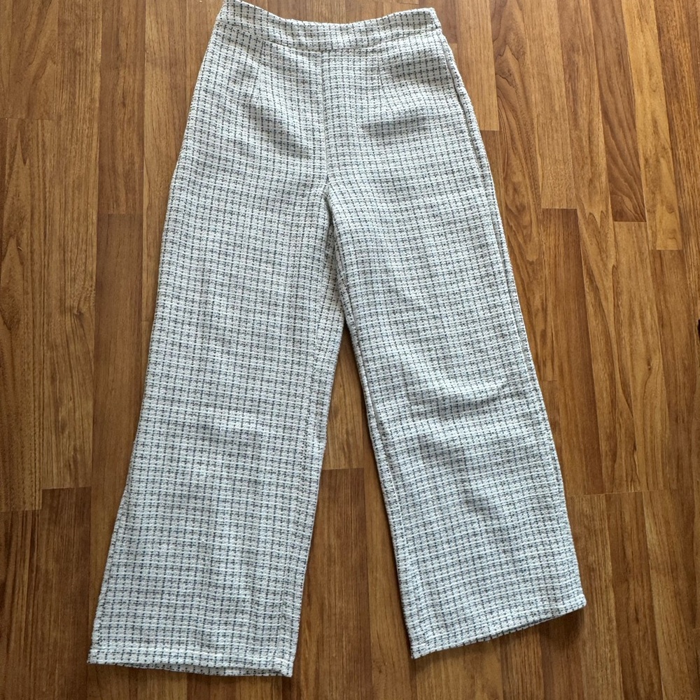 White wide leg work pants